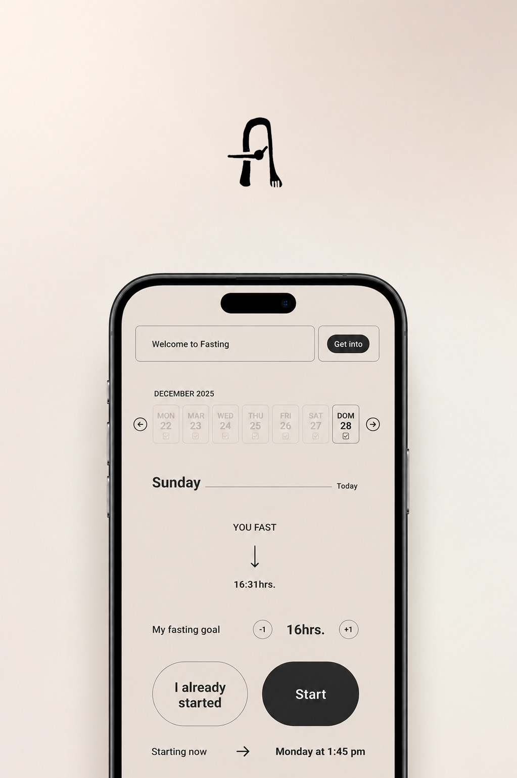 Ayunando app mockup